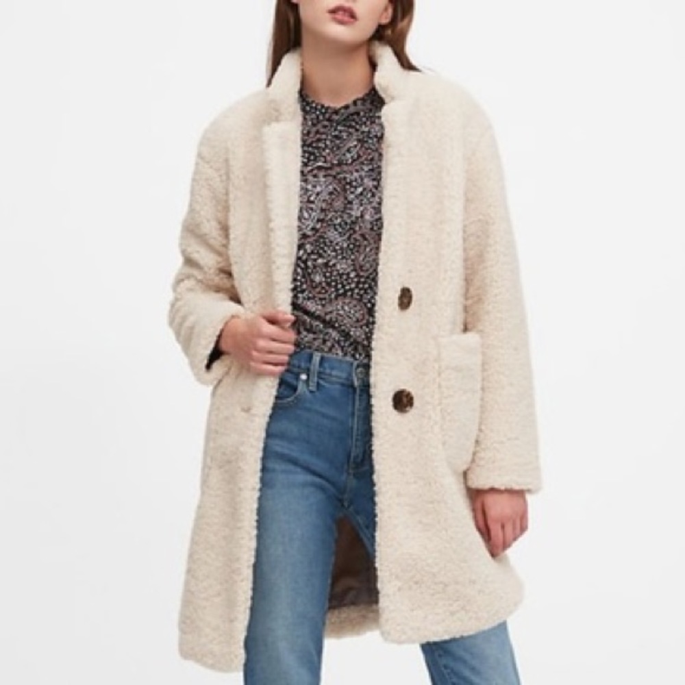 Banana Republic Sherpa/Teddy Cocoon Coat